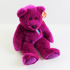 TY Beanie Baby Millennium 1999 Purple Bear With Tag Plush Toy 14" Large