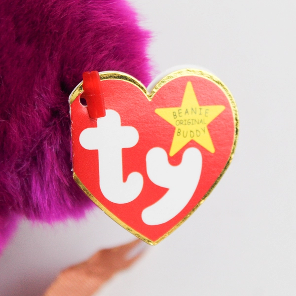 TY Beanie Baby Millennium 1999 Purple Bear With Tag Plush Toy 14" Large