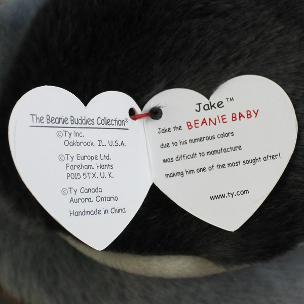 TY Beanie Babies Jake 1998 Mallard Duck Bird With Tag Plush Toy 14" Large