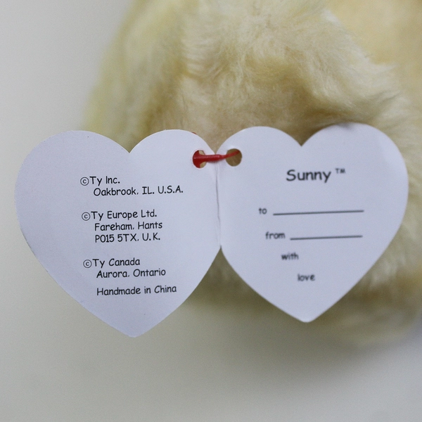 TY Beanie Babies Sunny 1997 Blonde Golden Retriever With Tag Plush Toy 14" Large