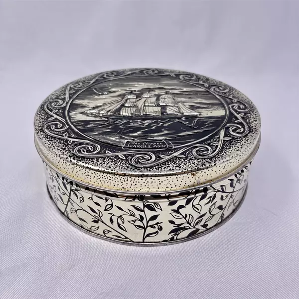 Vintage Old Spice Hammered Tin Nautical Plaque Sailing Ship Carole Ann 1990