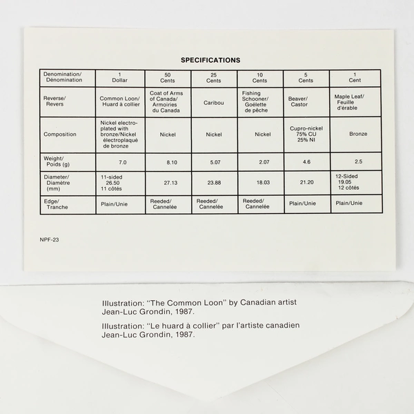 1989 Royal Canadian Mint Common Loon Uncirculated Coin Set