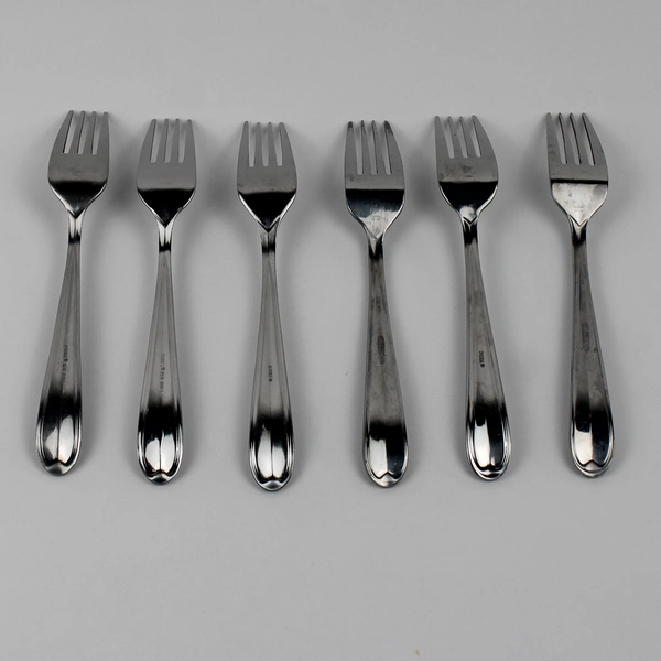 Lot of 6 Oneida Silver Wagner Pattern 18/10 Stainless Dinner Forks 7.75"