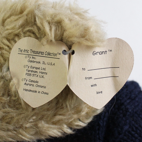 TY Beanie Babies Attic Treasures Grant 1993 Brown Bear W/ Tag Plush Doll Toy