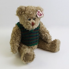 TY Beanie Babies Collectable Grover Gold 1993 Brown Bear Vest W/ Tag Plush
