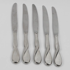 Lot Of 5 Oneida Silver Aquarius (Stainless) Flatware Dinner Knives 10" Long