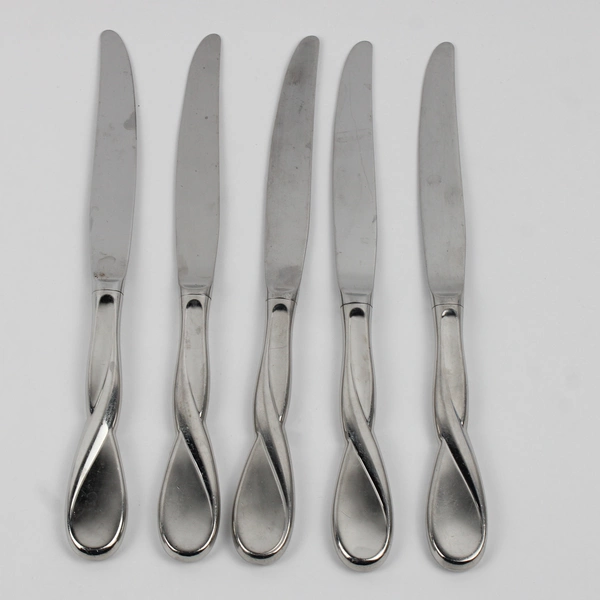 Lot Of 5 Oneida Silver Aquarius (Stainless) Flatware Dinner Knives 10" Long