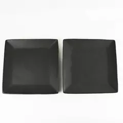 Set of 2 Better Homes & Gardens Gray Square Stoneware Dinner Plates 10.5 in