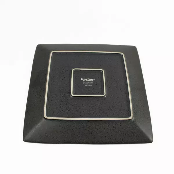 Set of 2 Better Homes & Gardens Gray Square Stoneware Dinner Plates 10.5 in
