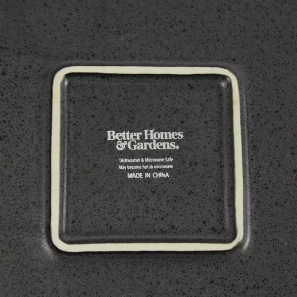 Set of 2 Better Homes & Gardens Gray Square Stoneware Dinner Plates 10.5 in