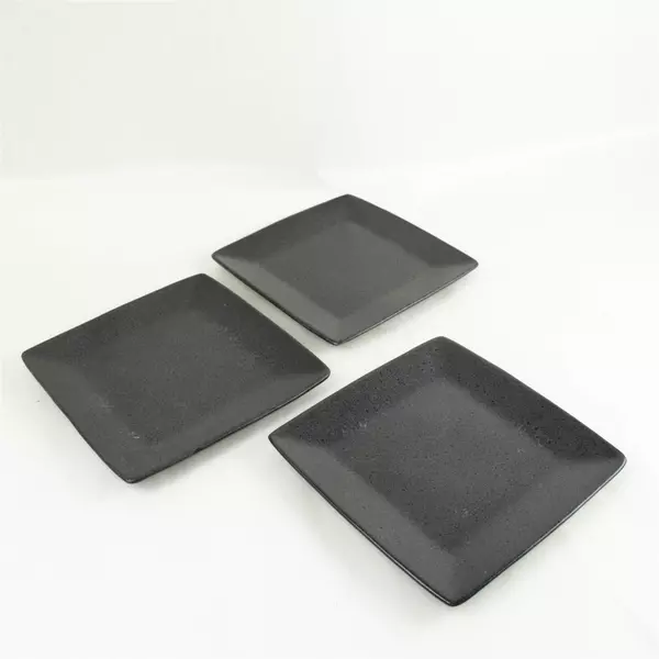 Set of 3 Better Homes & Gardens Gray Square Stoneware Salad Plates 8.5in