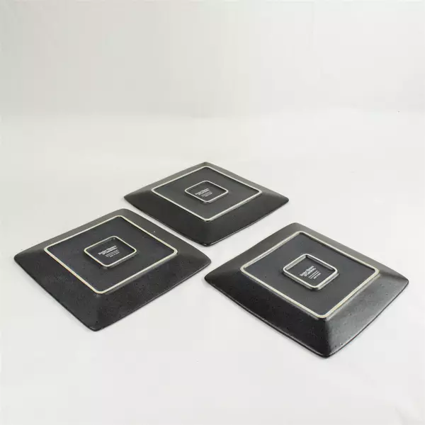 Set of 3 Better Homes & Gardens Gray Square Stoneware Salad Plates 8.5in