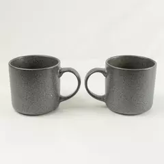 Set of 2 Better Homes & Gardens Dark Gray 14oz Stoneware Mugs 3.75"H