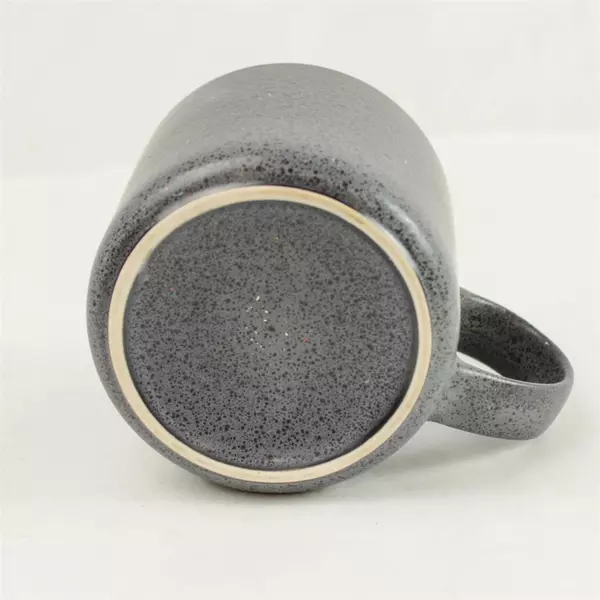 Set of 2 Better Homes & Gardens Dark Gray 14oz Stoneware Mugs 3.75"H