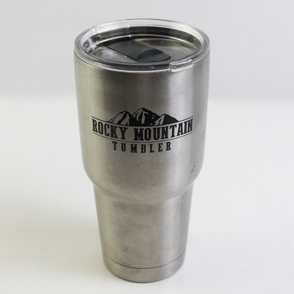 'Rocky Mountain Tumbler' Stainless Steel Double Walled 30 Oz 8" Tall With Lid