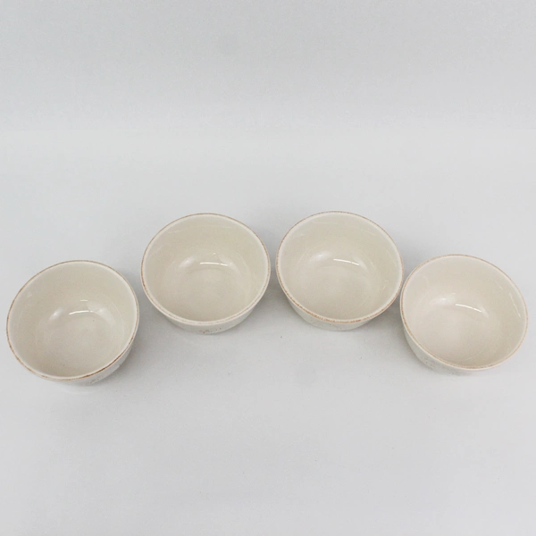 Set of 4 Blackhawk Marketing Victoria Oak Leaf Cereal Bowls 6" Beige China