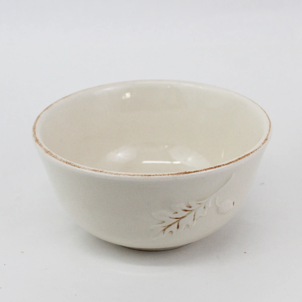 Set of 4 Blackhawk Marketing Victoria Oak Leaf Cereal Bowls 6" Beige China