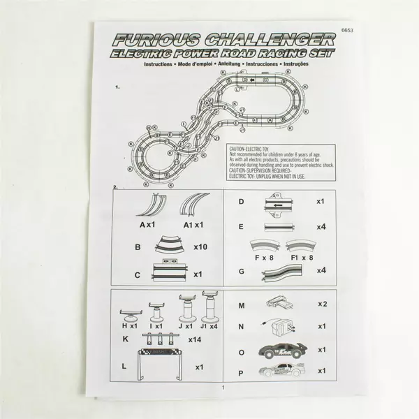 Furious Challenger Electric Road Racing Slot Car Set New Complete