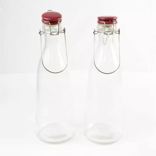 Set of 2 Kilner Clip Top Glass Bottles with Rubber Seals 11.5in