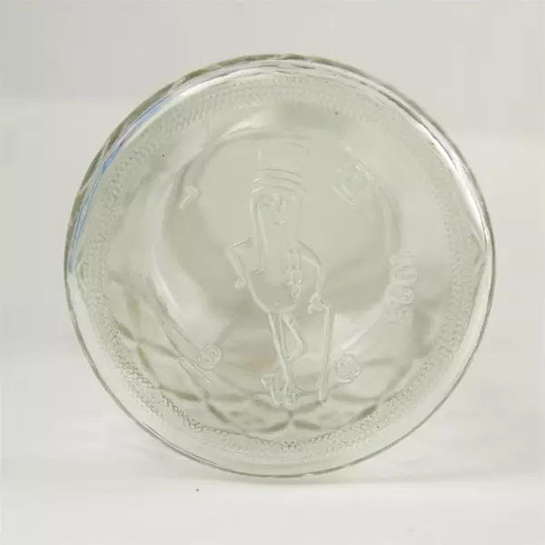 Vintage 1980 Planters Mr. Peanut Glass Canister w/ Lid Anchor Hocking