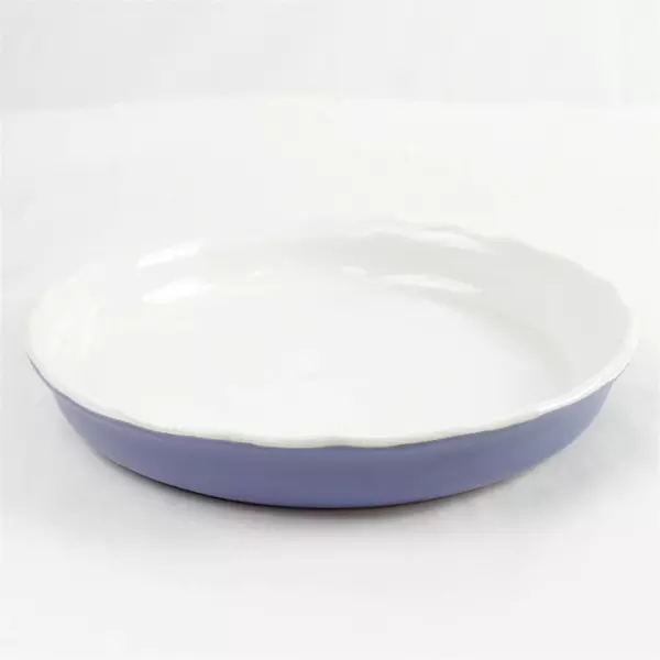 Tag Blue 11 Inch Round Ribbed Quiche Pie Baking Dish Ceramic