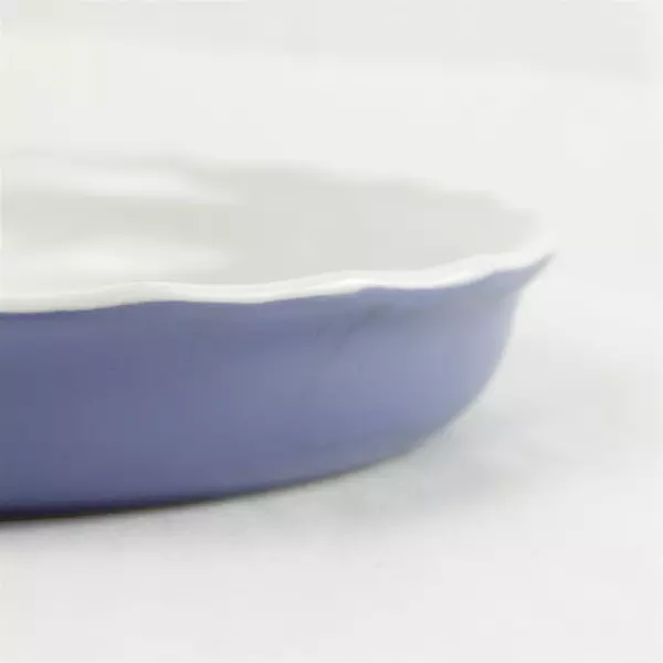 Tag Blue 11 Inch Round Ribbed Quiche Pie Baking Dish Ceramic