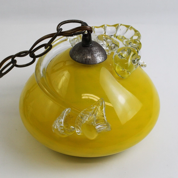 MCM Hand Blown Glass Pendant Hanging Light Lamp Lizard Iguana Type Over Top