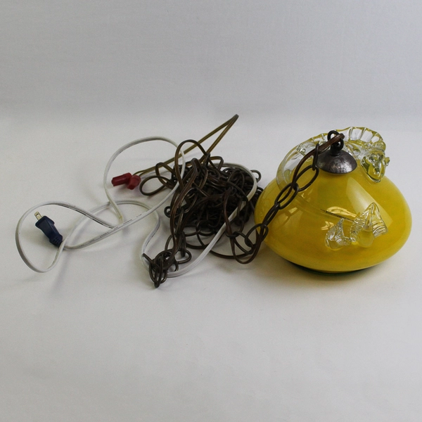 MCM Hand Blown Glass Pendant Hanging Light Lamp Lizard Iguana Type Over Top