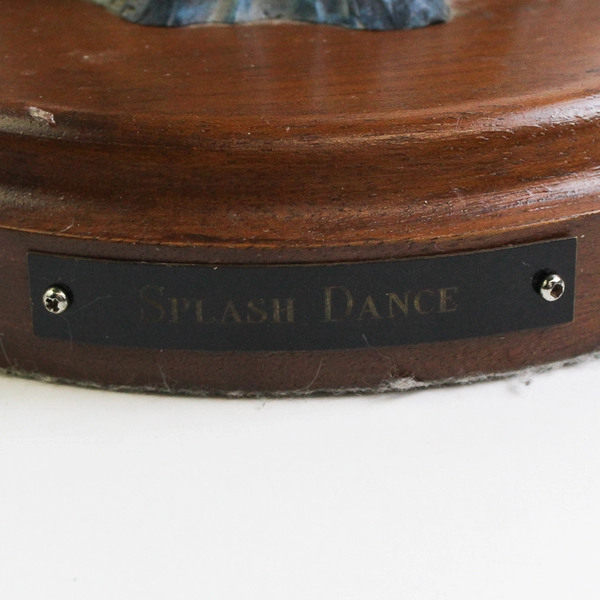 Vintage Cast Metal Dolphins Splash Dance Sculpture Statue Figure