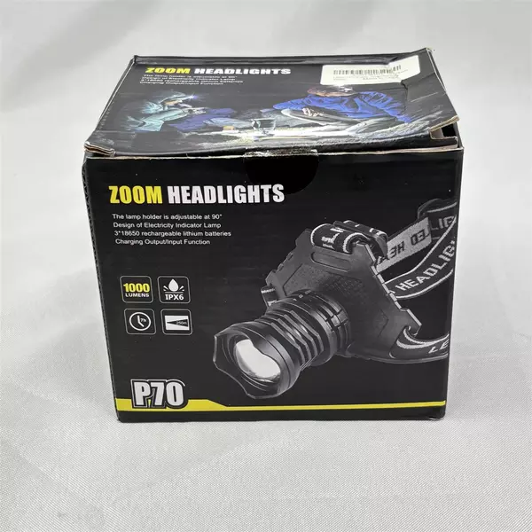 Zoom Headlights 1000 Lumens Zoomable Headlamp New Open Box Untested