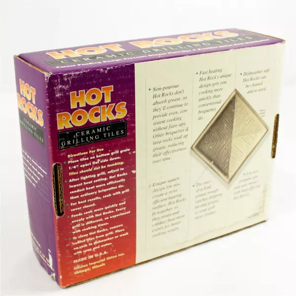 Hot Rocks Ceramic Grilling Tiles 12 Pack 3x3 BBQ Grill Tiles USA Open Box