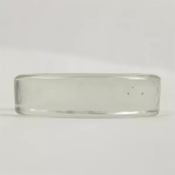 Clear Glass Paperweight Disc 4" Polished Edge Desktop Decor