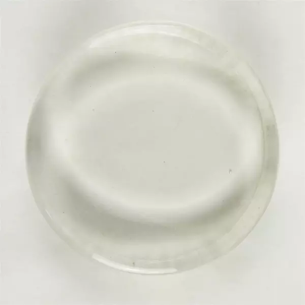Clear Glass Paperweight Disc 4" Polished Edge Desktop Decor