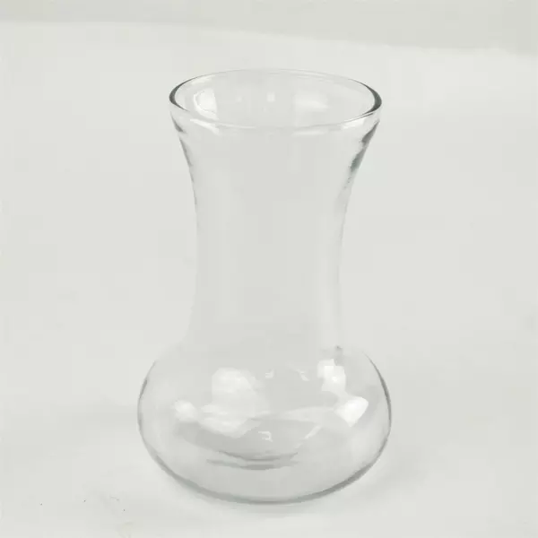 Clear Glass Hourglass Vase Modern Minimalist Centerpiece Flower Vase