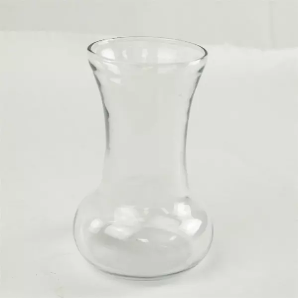 Clear Glass Hourglass Vase Modern Minimalist Centerpiece Flower Vase