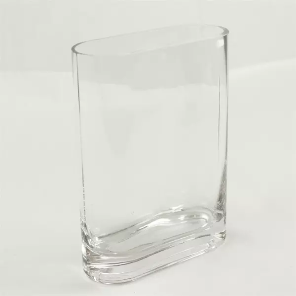 Clear Rectangular Glass Vase 6.5" Modern Minimalist Tabletop