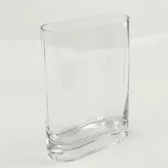 Clear Rectangular Glass Vase 6.5" Modern Minimalist Tabletop