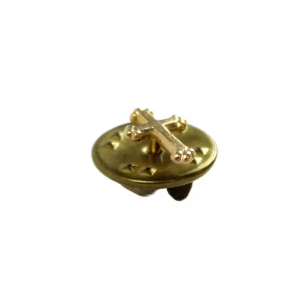 Vintage Gold Tone Cross Lapel Pin Small Collectible