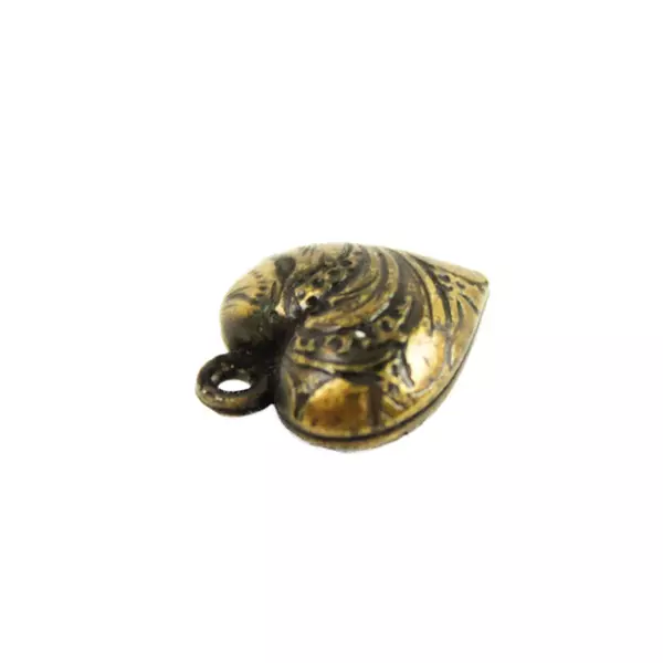 Vintage Sterling Silver Puffy Heart Charm Raised Engraved Design