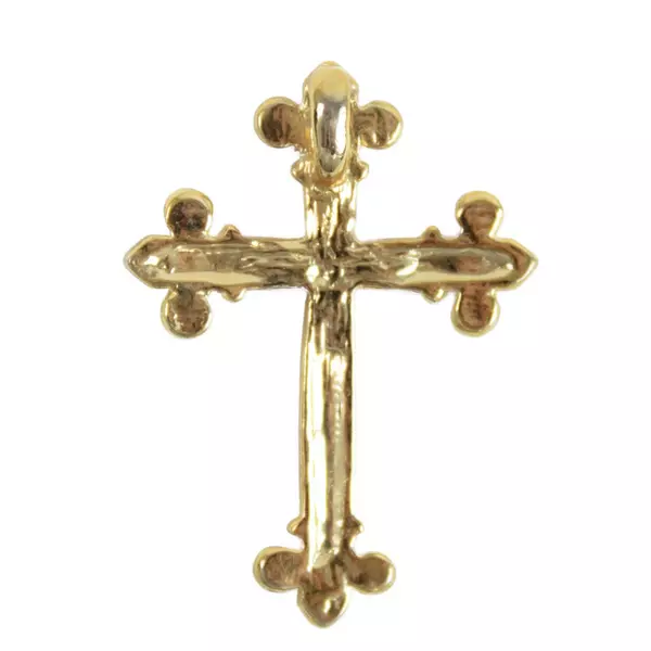Gold-Tone Crystal Cross Pendant 1.5in