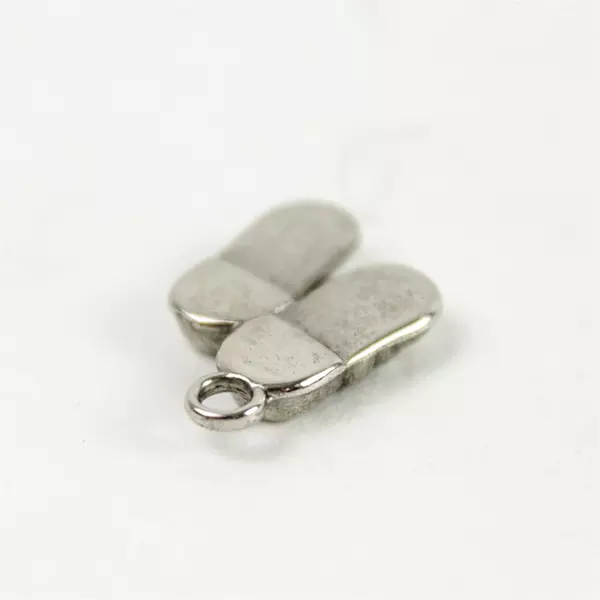 Set of 6 Aged Silver Plated Baby Shoe Charms Vintage Patina Jewelry