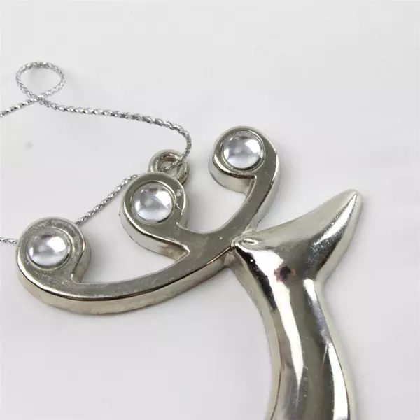 Silver Metal Reindeer Christmas Ornament