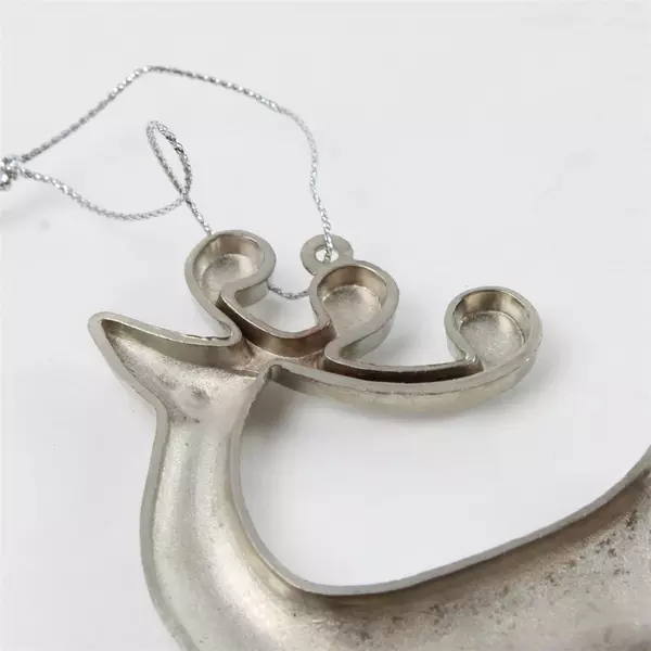 Silver Metal Reindeer Christmas Ornament