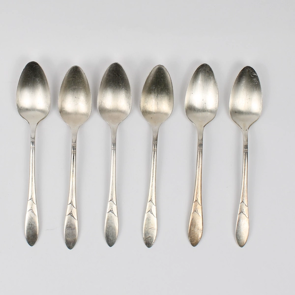 Lot of 6 Oneida Community Lady Hamilton Silverplate Teaspoons 6.25"