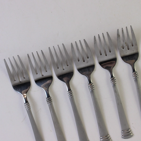 Lot Of 6 Cambridge Silver Codie Pattern Salad Forks 6.25" 2 Different Backs SS