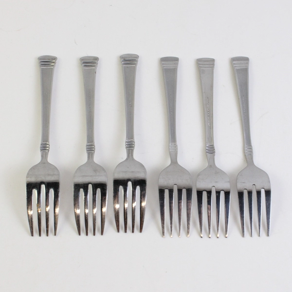 Lot Of 6 Cambridge Silver Codie Pattern Salad Forks 6.25" 2 Different Backs SS