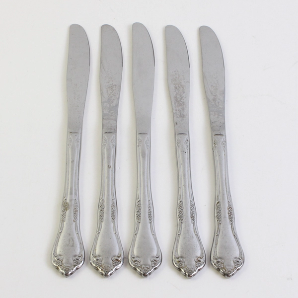 Lot Of 5 Oneida Silver Mansfield (Stainless) Flatware Dinner Knives 9" Tall
