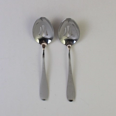 Lot Of 2 Reed & Barton Dalton (Stainless) Flatware Pierced Serving Spoons 8.75"