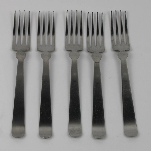 Lot of 5 Rare Ikea Circle Neck Pattern Stainless Steel Dinner Forks 7.75" HTF