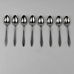 Lot of 8 Oneida Oneidacraft Deluxe Ember Glow Stainless Teaspoons 6" Good